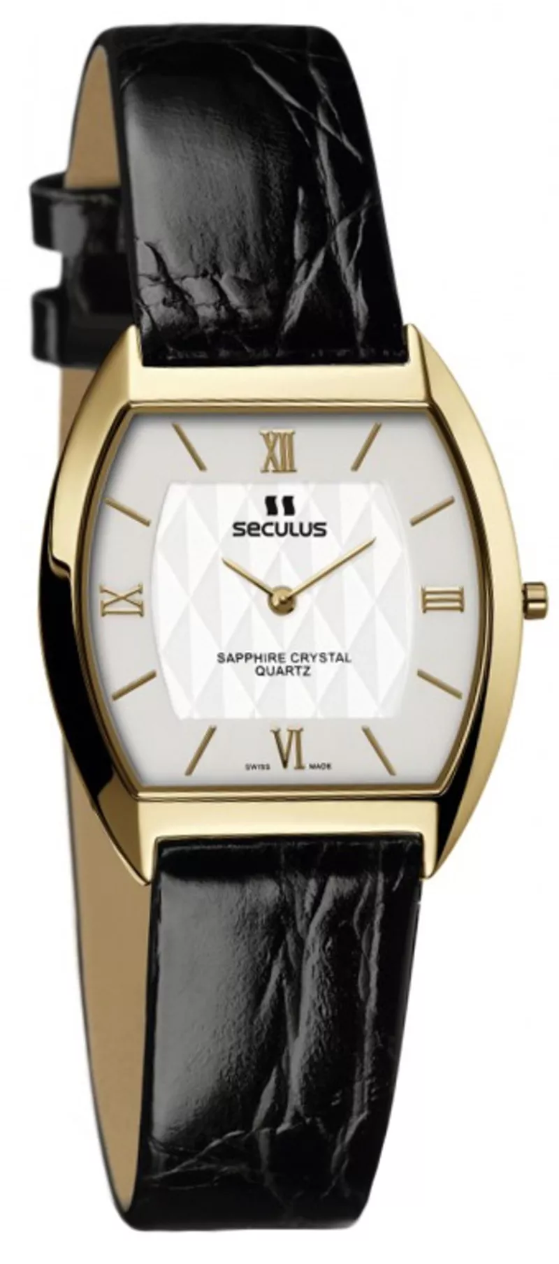 Часы Seculus 1613.1.106 white, pvd, black leather