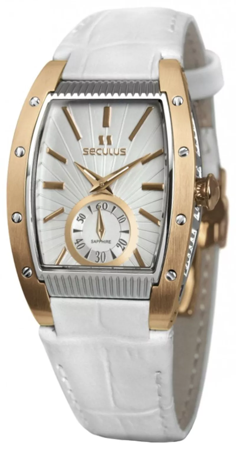 Часы Seculus 1667.2.1069 white, pvd-r, white leather