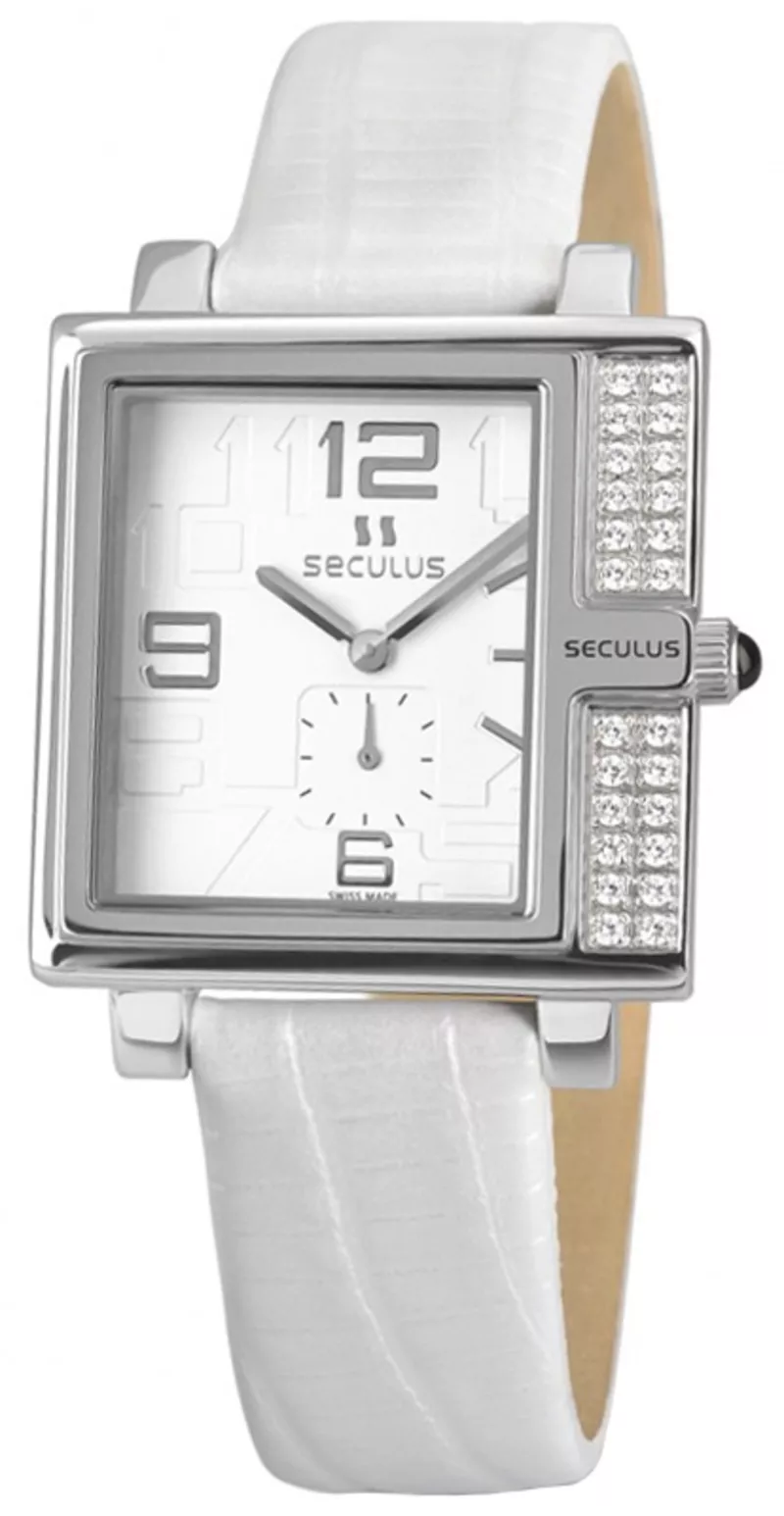 Часы Seculus 1670.2.1064 white, ss-cz, white leather
