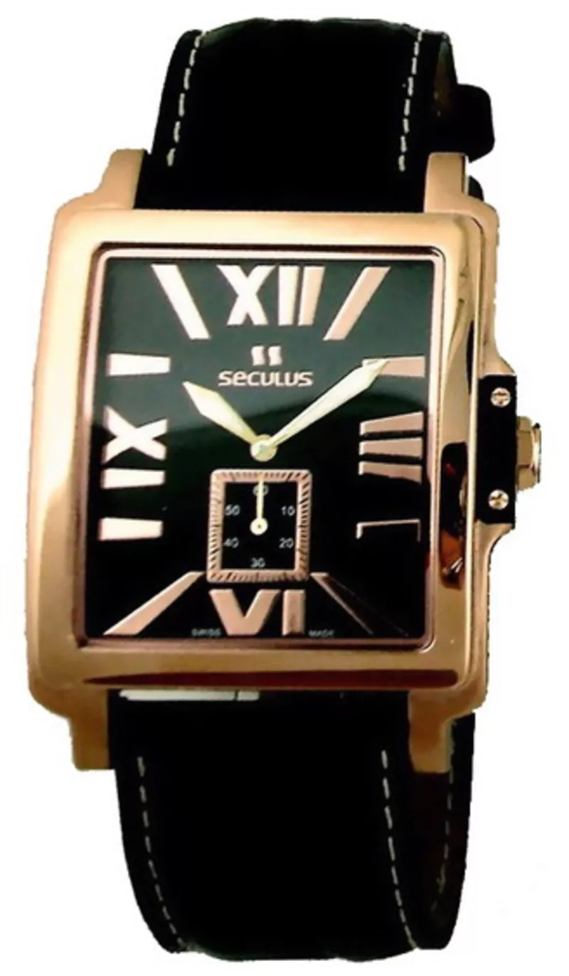 Часы Seculus 4492.1.1069 black-r, pvd-r, black leather