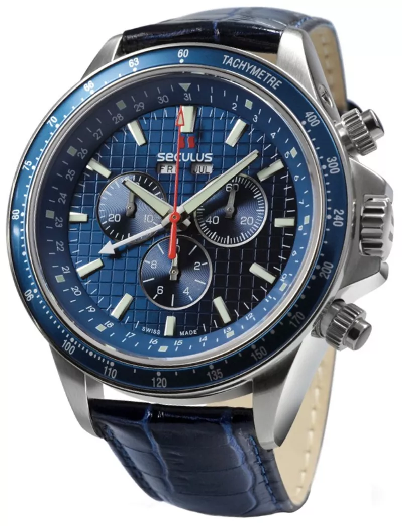 Часы Seculus 9531.2.504 blue. ss. blue leather