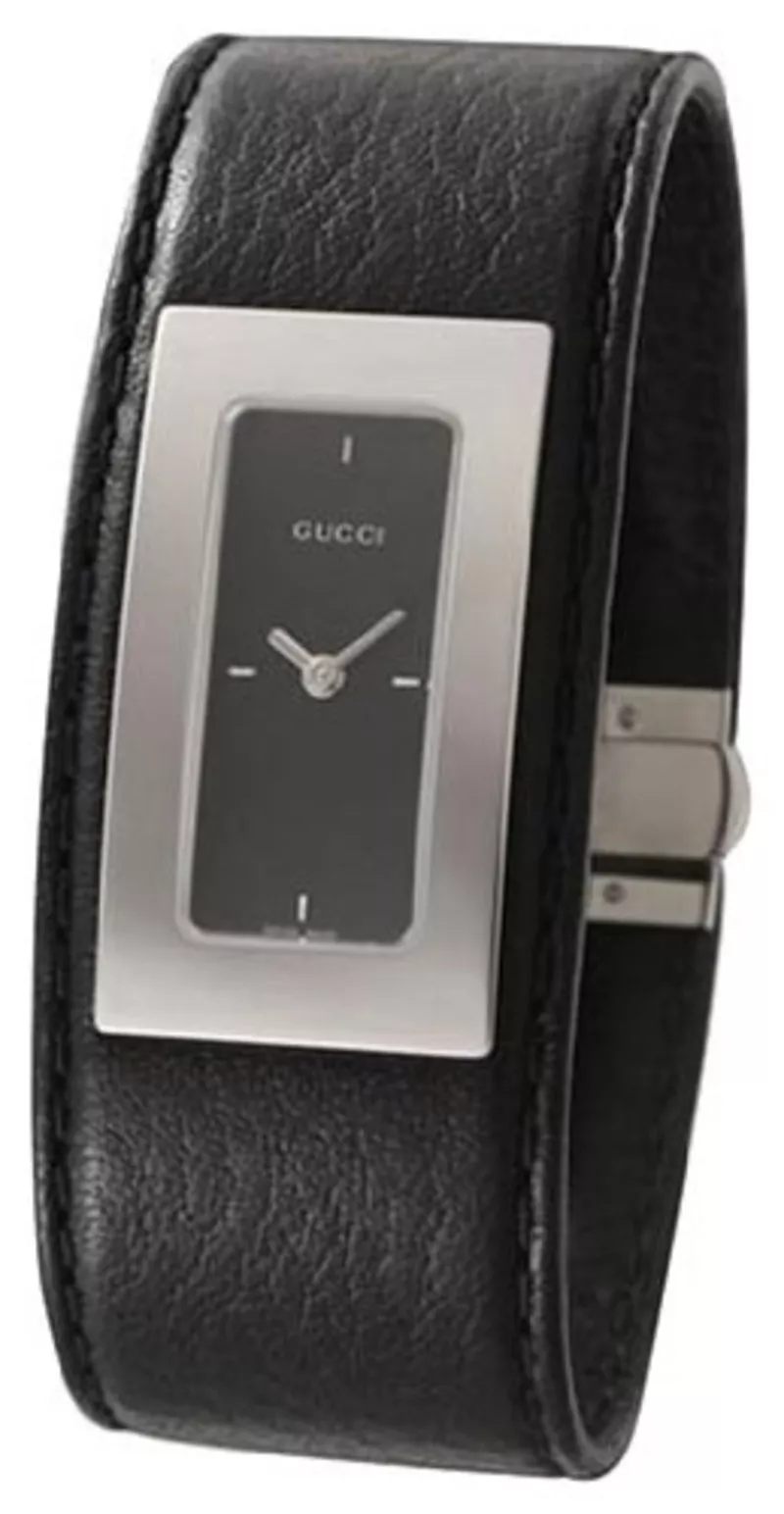 Часы Gucci 7800SR-07835-steel-black-dial-black-leather