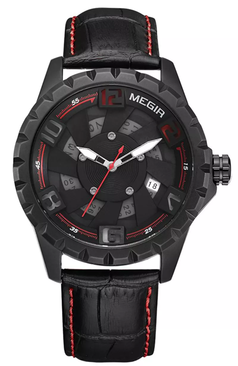 Часы Megir Black Red MG1074