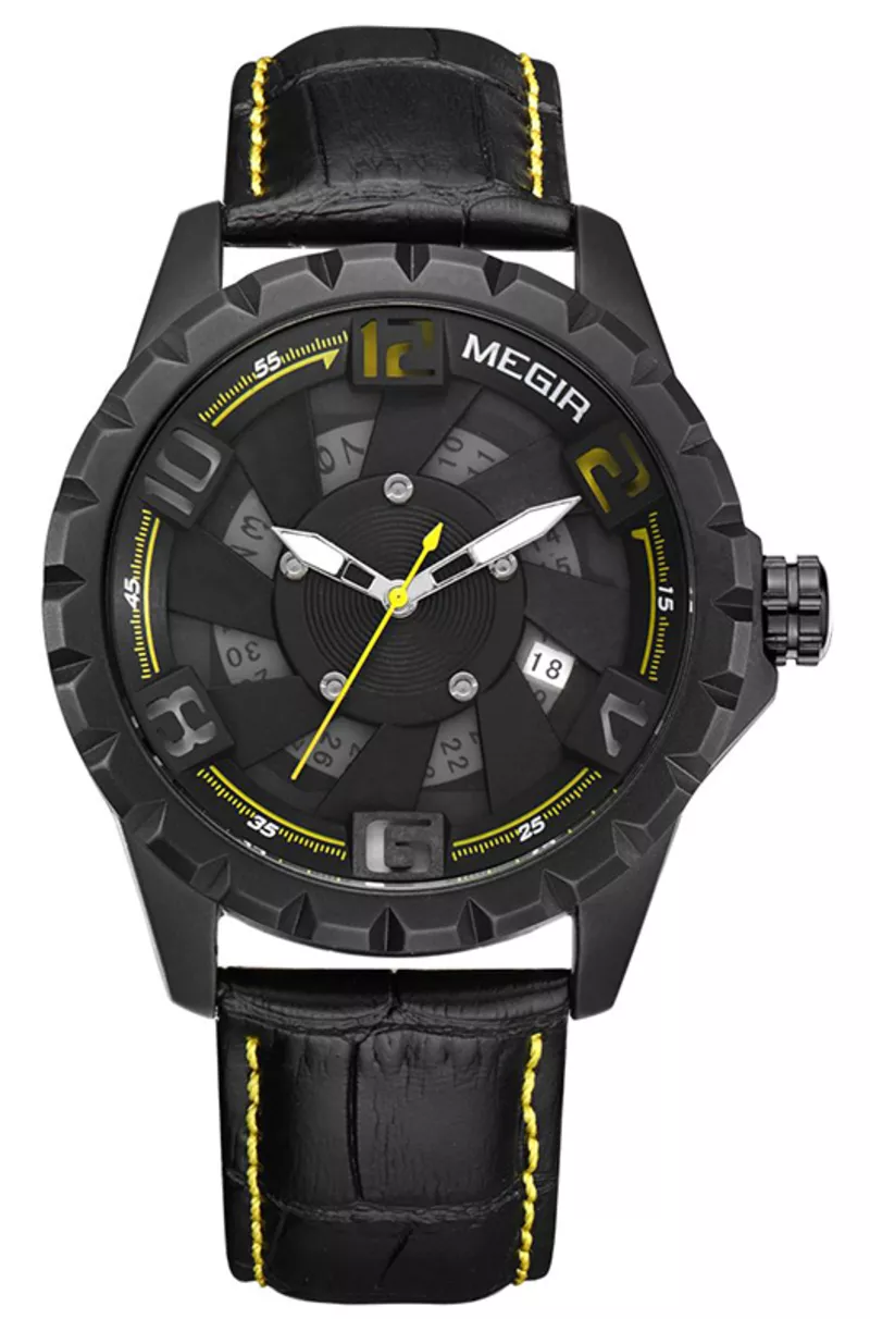 Часы Megir Black Yellow MG1074