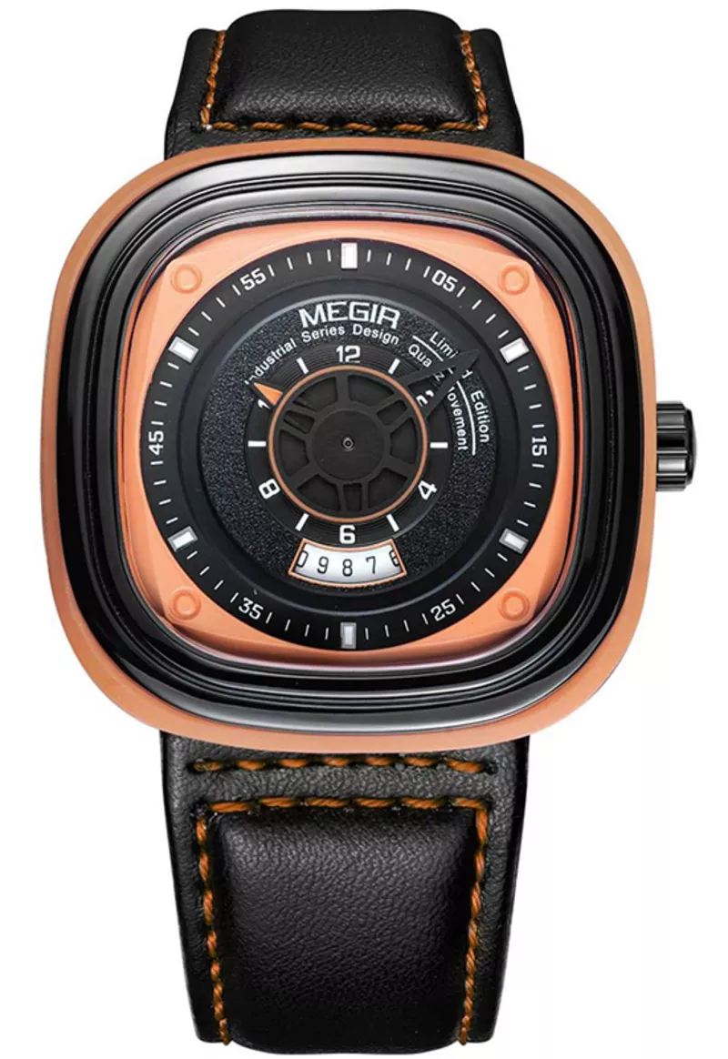 Часы Megir Orange Black MG2027