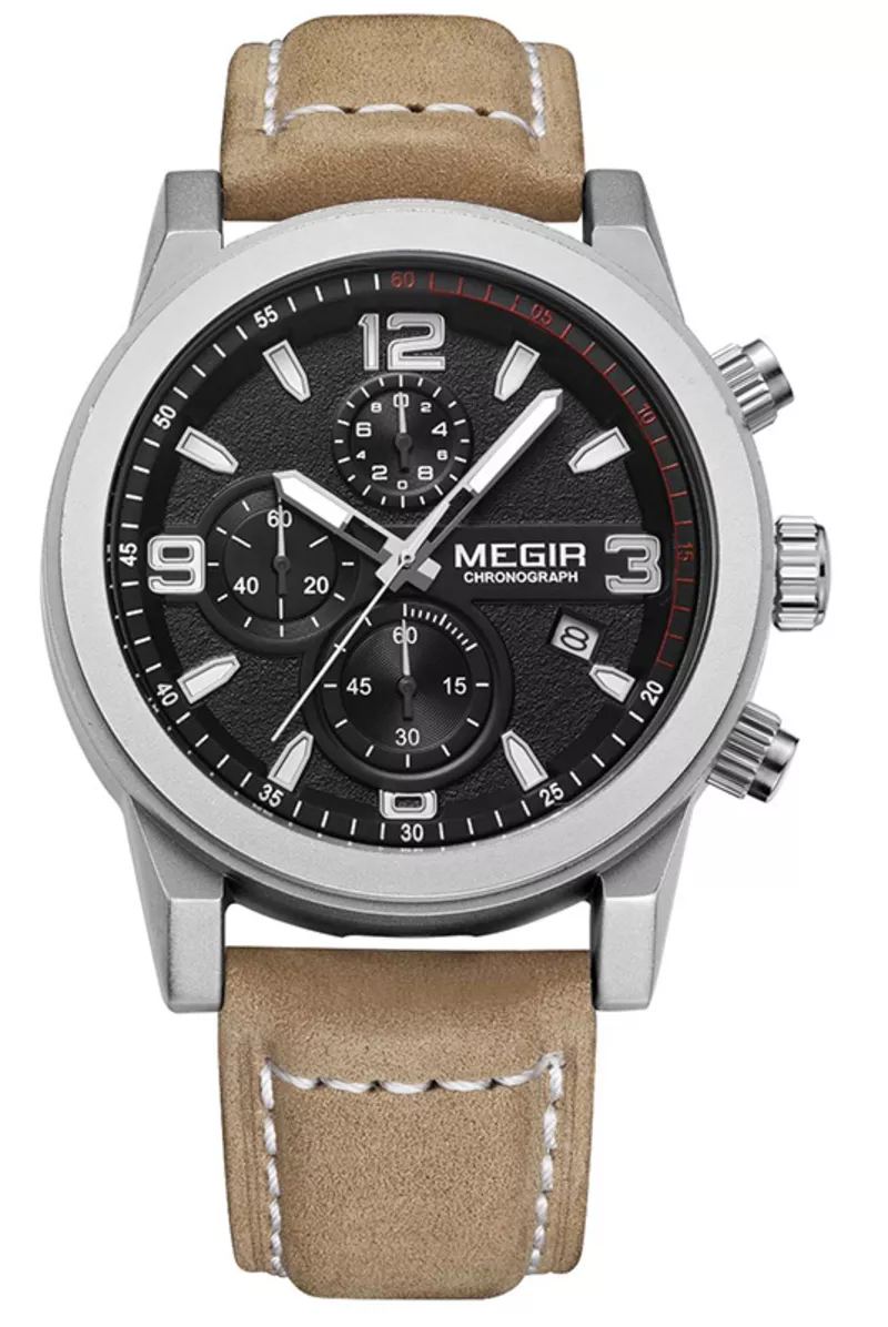 Часы Megir Silver Black Brown MG2026