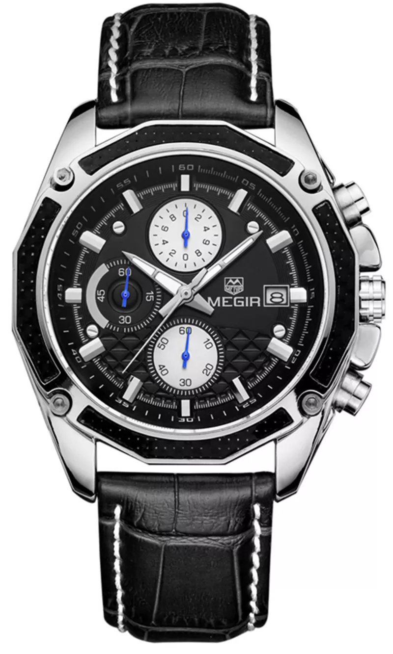 Часы Megir Silver Black MG2015