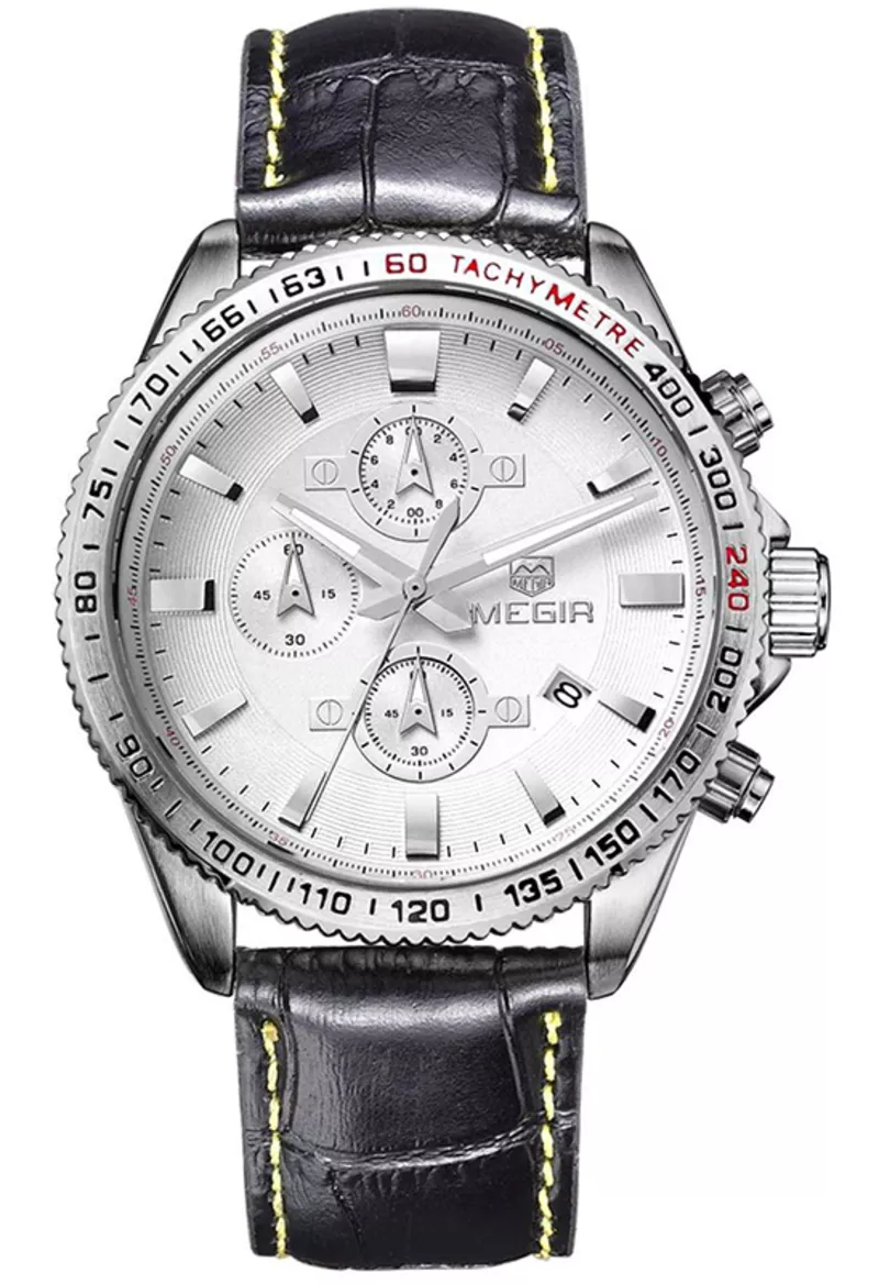 Часы Megir Silver White Black MG3001