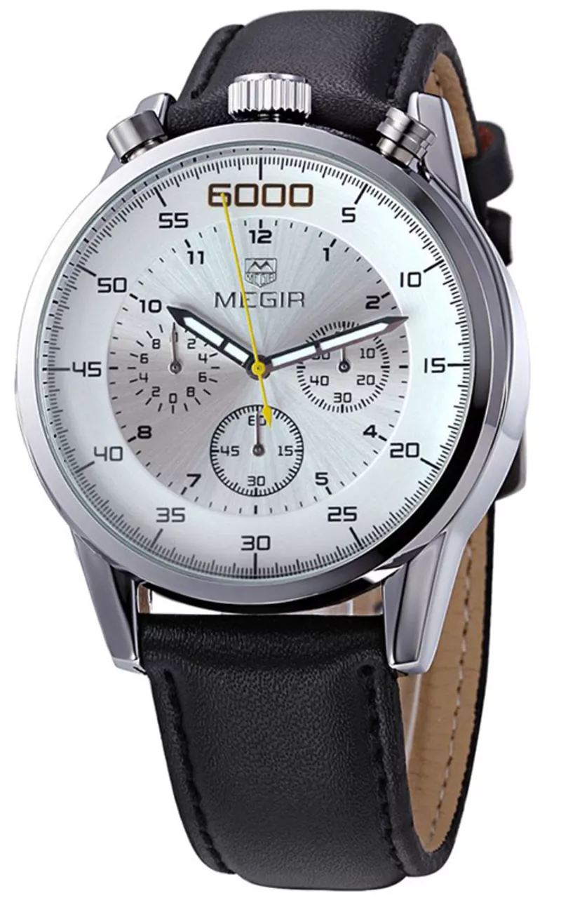 Часы Megir Silver White Black MG3005