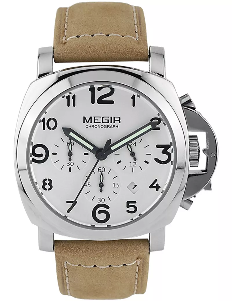 Часы Megir Silver White Brown MG3406