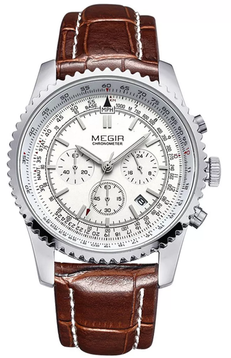 Часы Megir White Brown MG2007