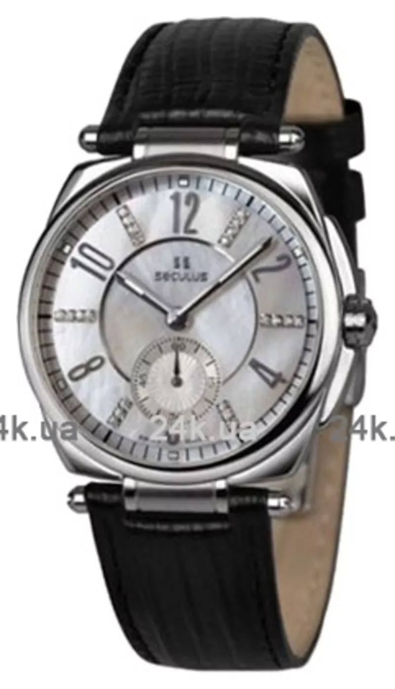 Часы Seculus 1700.8.1069 white-mop-cz, ss, black leather