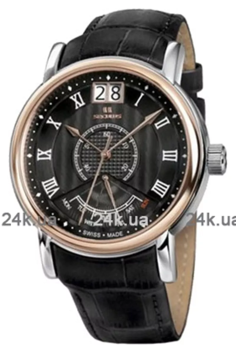 Часы Seculus 4506.3.7003 black, ss-r, black leather