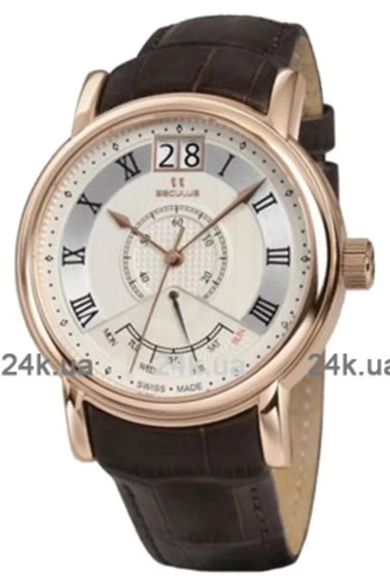 Часы Seculus 4506.3.7003 white, pvd-r, brown leather