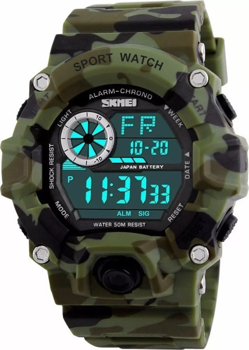 Часы Skmei 1019 Green Camouflage BOX