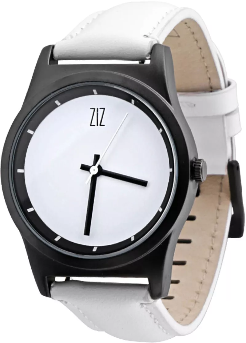 Часы ZIZ 6 секунд White (белый кожаный ремешок)