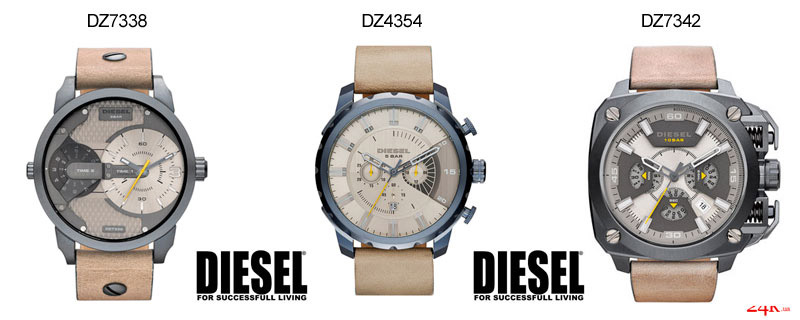 Бежевые часы Diesel